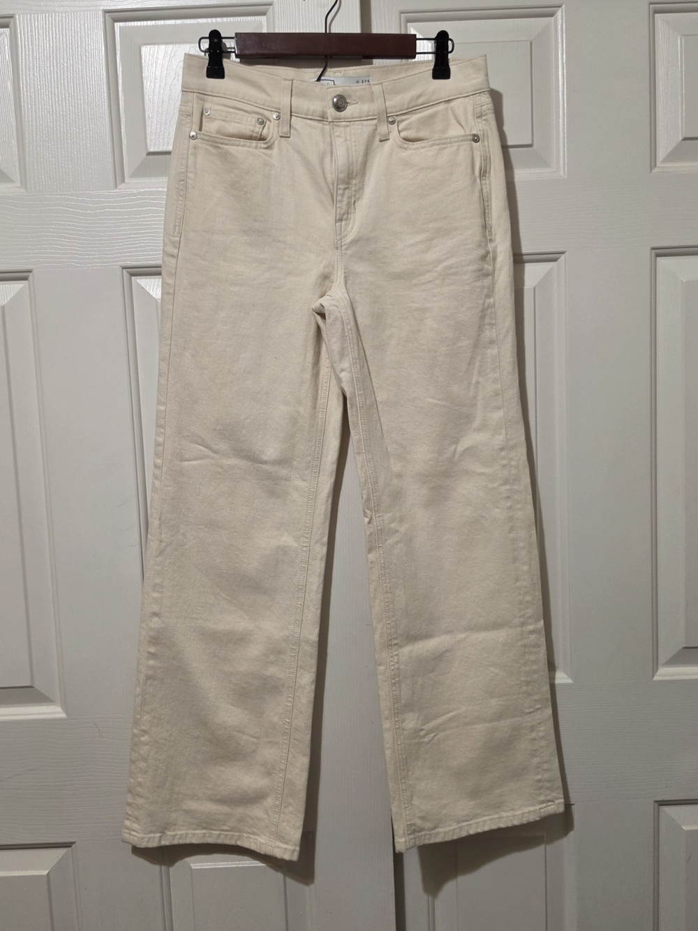 AYR The Secret Sauce Wide Leg Jeans Cream Off White Organic Cotton Womens 27sx30